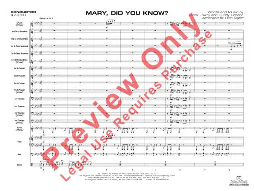 Mary, Did You Know? - Lowry/Greene/Sigler - Jazz Ensemble - Gr. 2.5