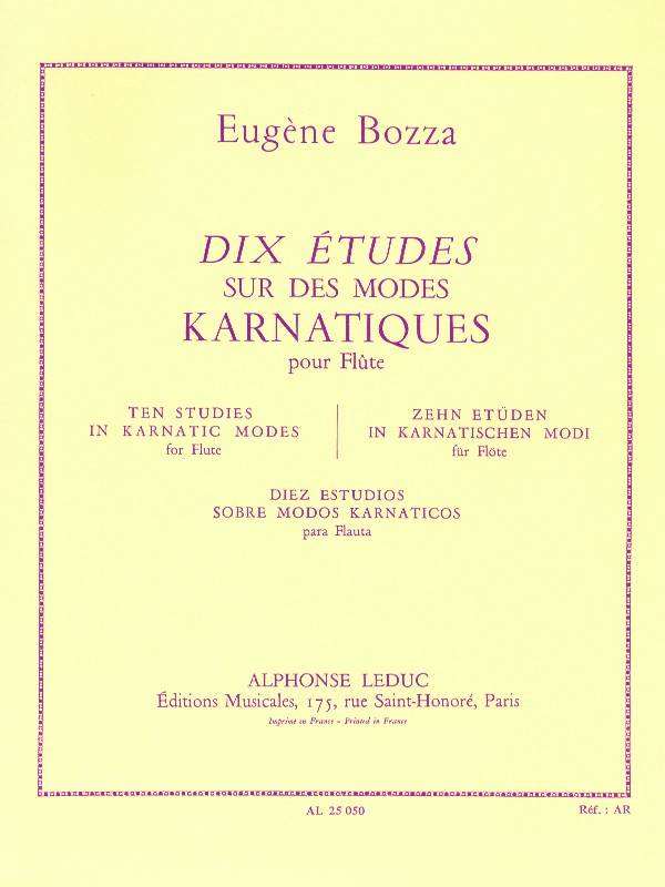 10 Studies in Karnatic Modes - Bozza - Flute - Book
