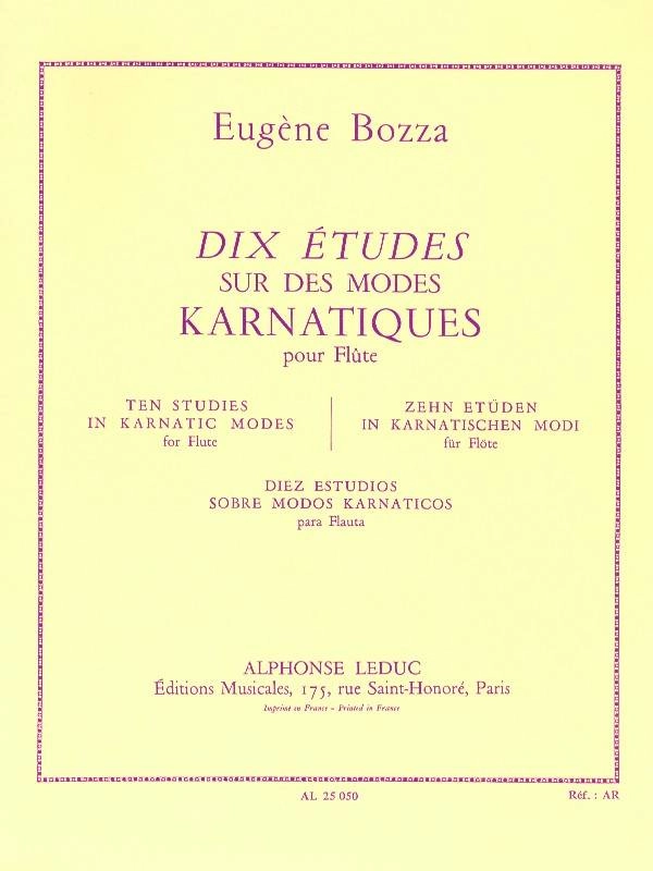 10 Studies in Karnatic Modes - Bozza - Flute - Book