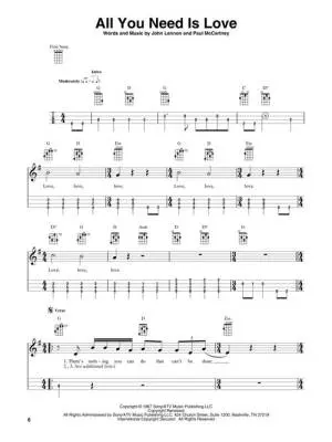 The Beatles for Baritone Ukulele - Ukulele TAB - Book