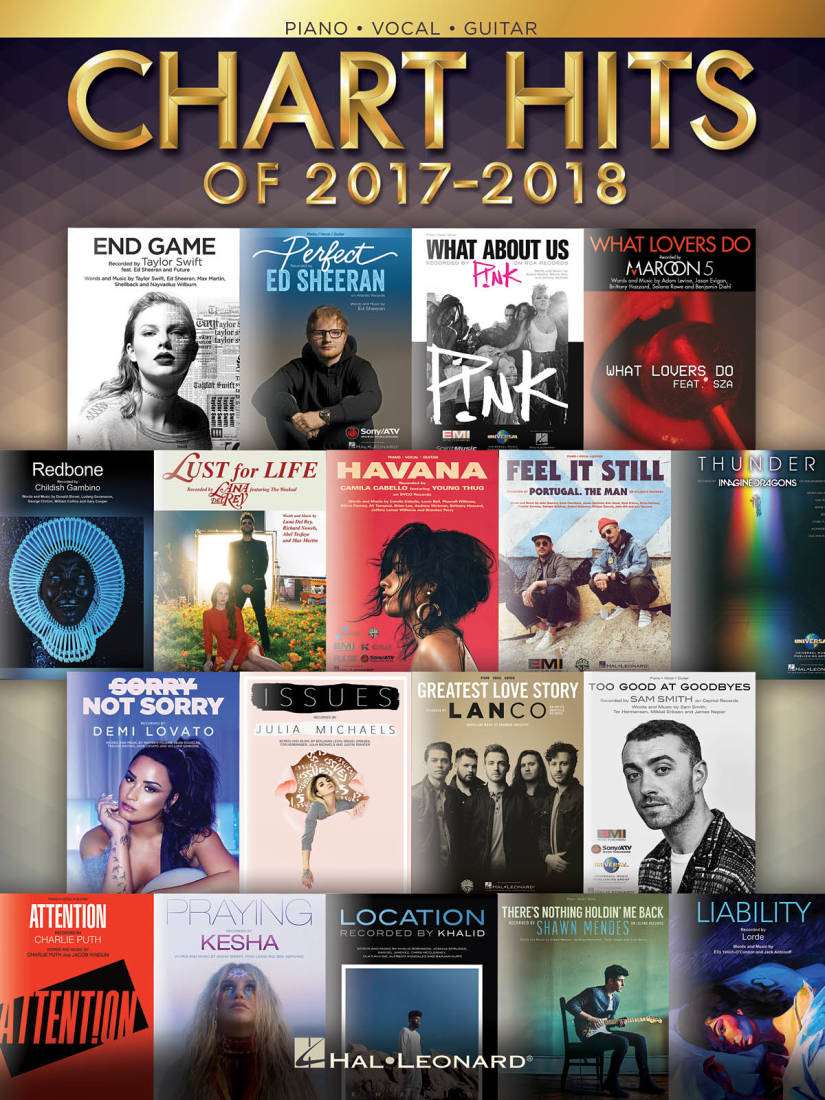 Chart Hits of 2017-2018 - Piano/Vocal/Guitar - Book
