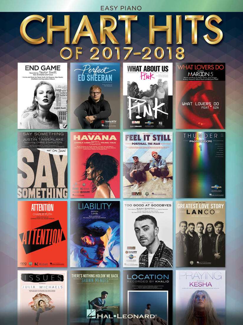 Chart Hits of 2017-2018 - Easy Piano - Book