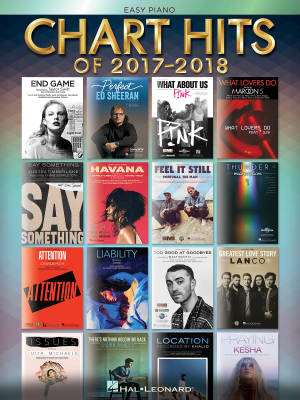Chart Hits of 2017-2018 - Easy Piano - Book