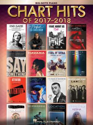 Chart Hits of 2017-2018 - Big Note Piano - Book