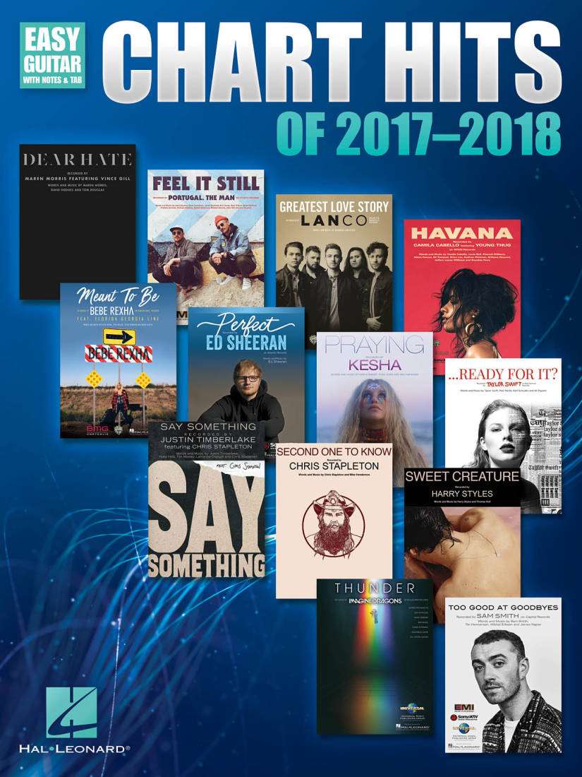 Chart Hits of 2017-2018 - Easy Guitar - Book
