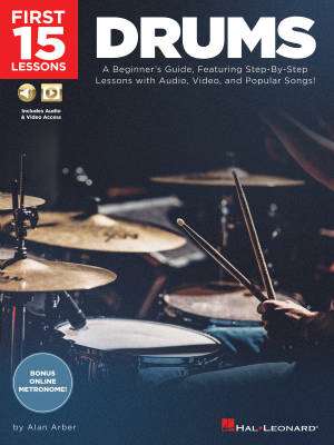 Hal Leonard - First 15 Lessons: Drums - Arber - Book/Media Online