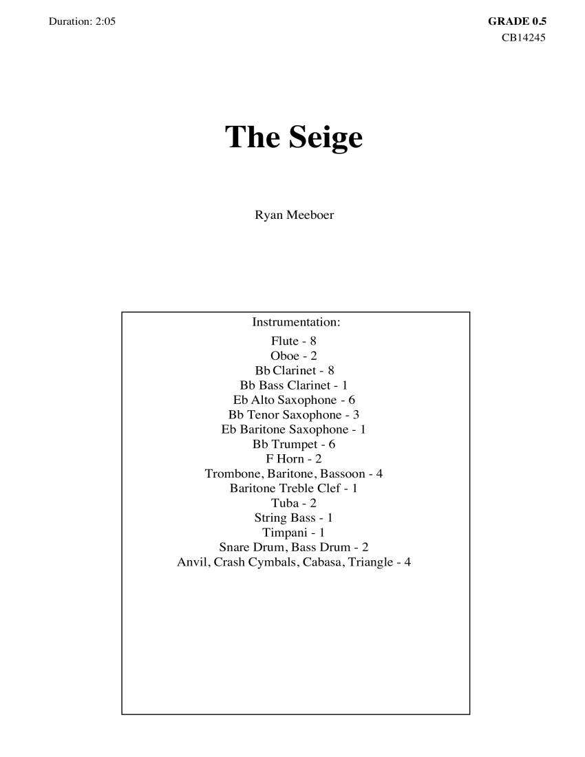 The Seige - Meeboer - Concert Band - Gr. 0.5