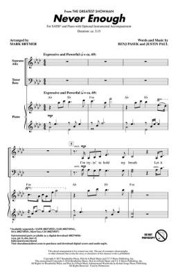 Never Enough (from The Greatest Showman) - Pasek/Paul/Brymer - SATB