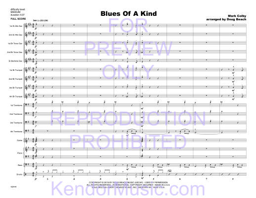 Blues Of A Kind - Colby/Beach - Jazz Ensemble - Gr. Medium