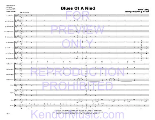 Blues Of A Kind - Colby/Beach - Jazz Ensemble - Gr. Medium