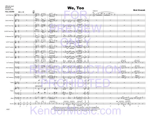 We, Too - Zvacek - Jazz Ensemble - Gr. Medium