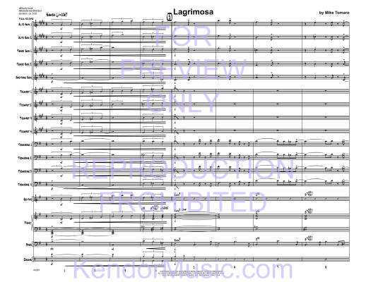 Lagrimosa - Tomaro - Jazz Ensemble - Gr. Med. Advanced