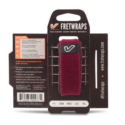 FretWraps String Muter/Dampener (1-Pack) Small, Burgundy