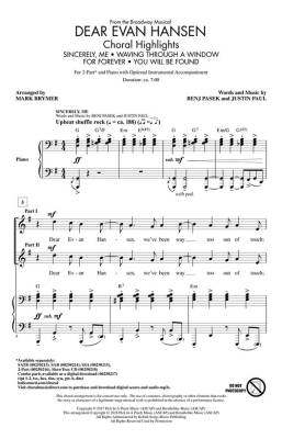 Dear Evan Hansen (Choral Highlights) - Pasek/Paul/Brymer - 2pt