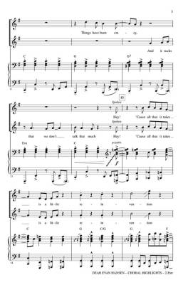 Dear Evan Hansen (Choral Highlights) - Pasek/Paul/Brymer - 2pt