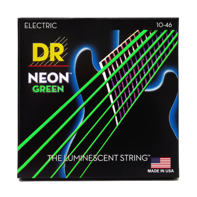 Neon Green Electric Guitar Strings - Medium 10-46