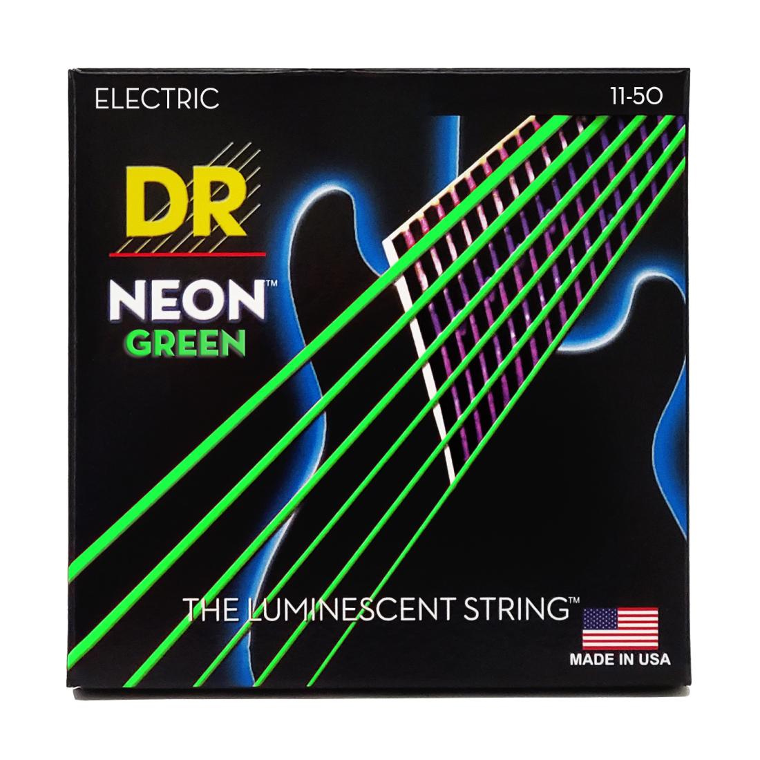 Neon Green Electric Guitar Strings - Heavy 11-50
