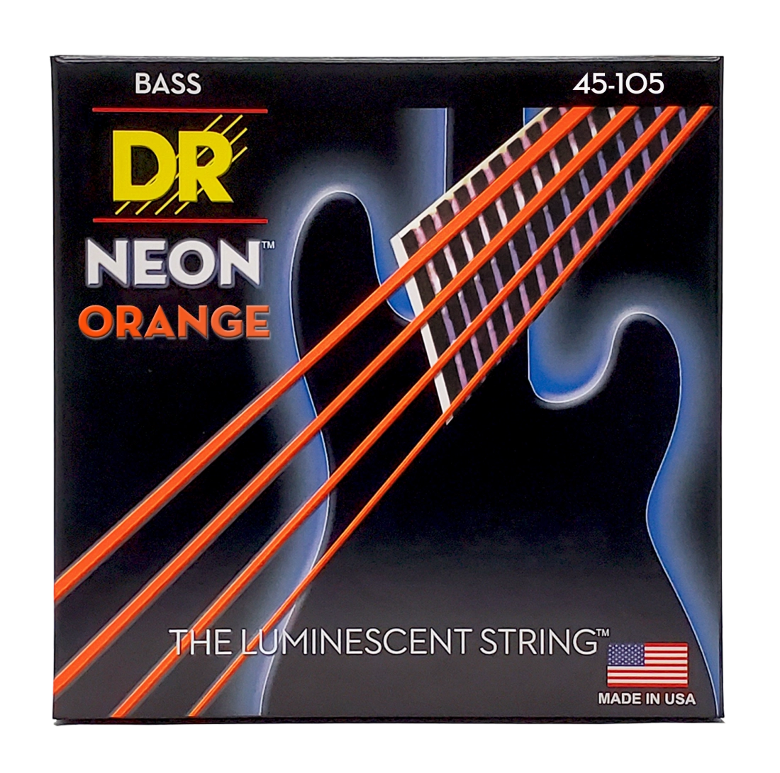 Neon Orange Bass Strings - Medium 45-105