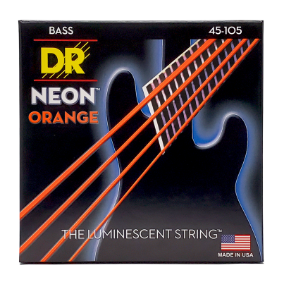 Neon Orange Bass Strings - Medium 45-105