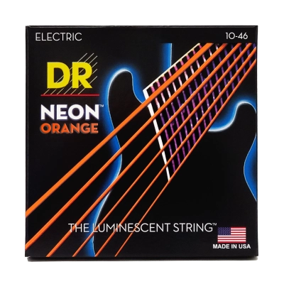 DR Strings - Neon Orange Electric Strings - Medium 10-46