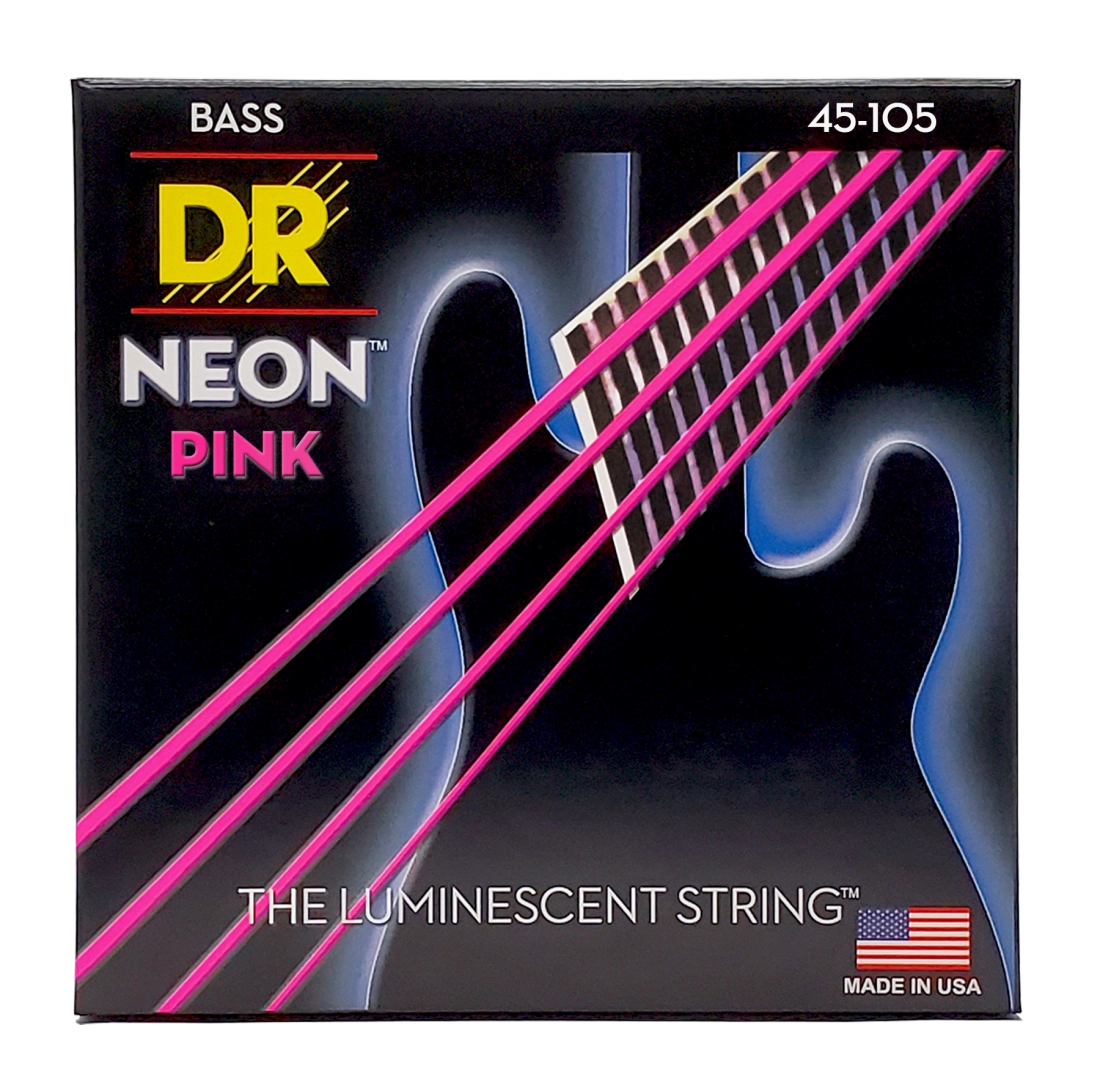 Neon Pink Bass Strings - Medium 45-105