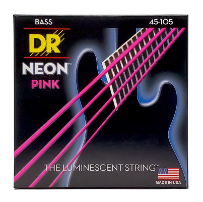 Neon Pink Bass Strings - Medium 45-105