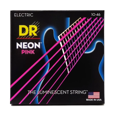 DR Strings - Neon Pink Electric Strings - Medium 10-46