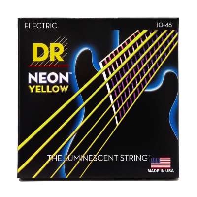 Neon Yellow Electric Guitar Strings - Medium 10-46