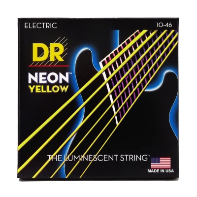 Neon Yellow Electric Guitar Strings - Medium 10-46