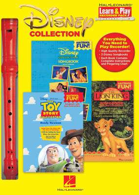Disney Collection: Learn & Play Recorder Pack - 3 Books/Recorder
