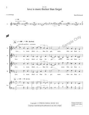 love is more thicker than forget - Cummings/Richmond - SATB
