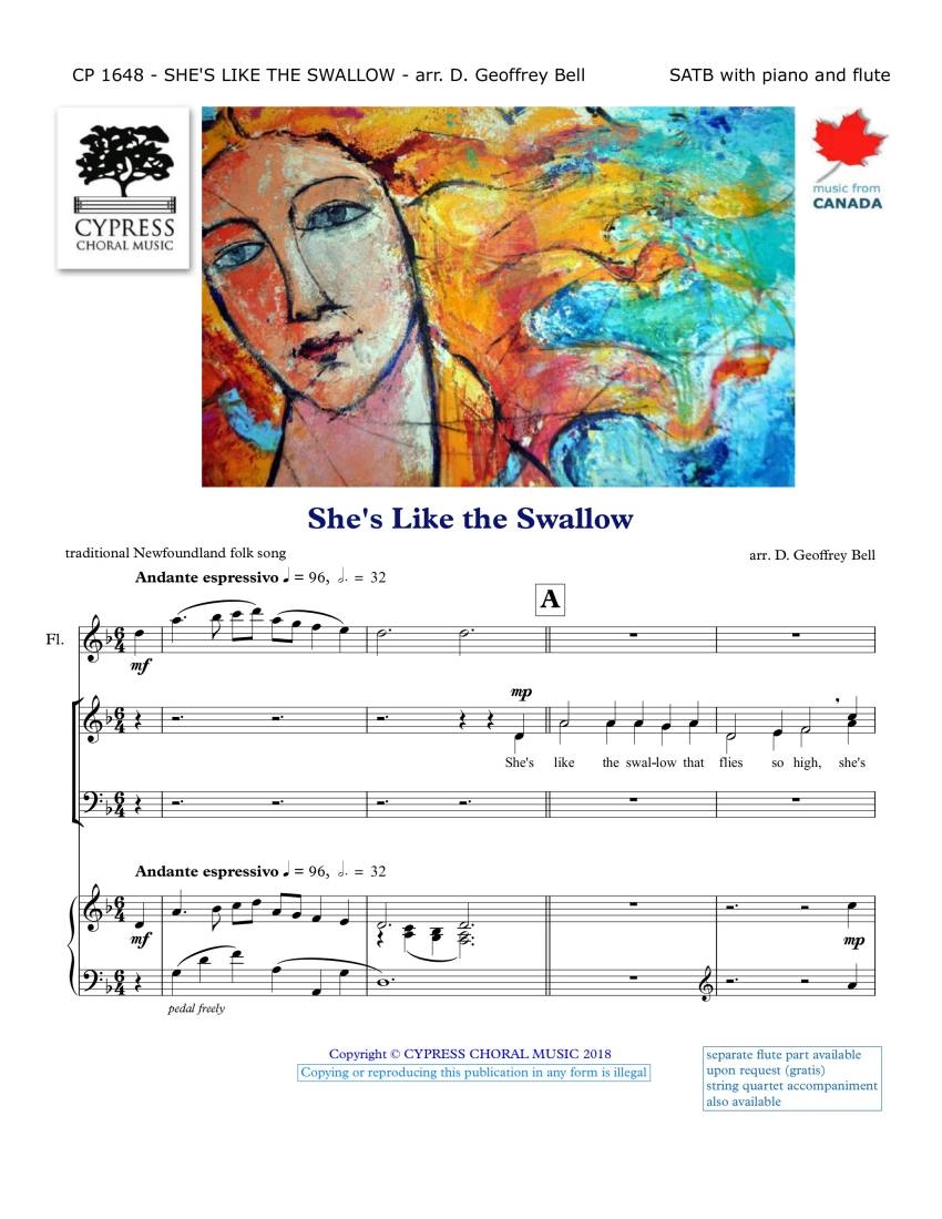 She\'s Like the Swallow - Traditional/Bell - SATB