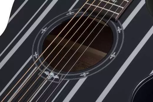 Synyster Gates AC-GA SC Acoustic Guitar - Gloss Black w/ Silver Pinstripes
