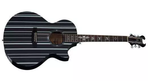 Synyster Gates AC-GA SC Acoustic Guitar - Gloss Black w/ Silver Pinstripes