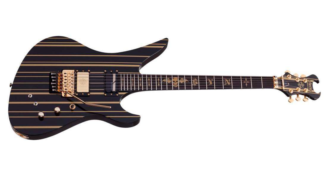 Synyster Gates Custom-S Electric Guitar - Gloss Black w/ Gold Stripes