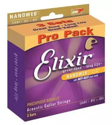 Nano Phosphor Bronze Medium Acoustic Strings - Value Pack