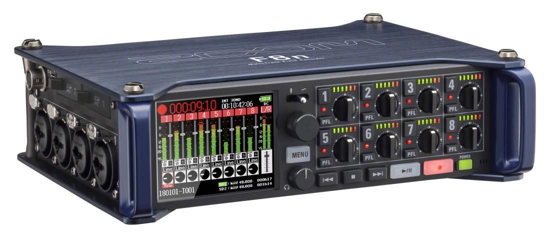 F8n 16/24-bit 10-in/4-out Multi-Track Field Recorder