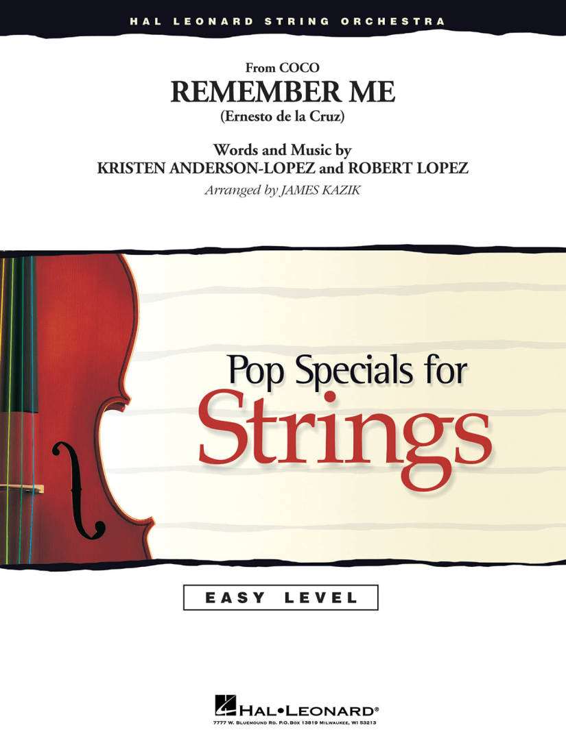 Remember Me (from Coco) - Anderson-Lopez/Lopez/Kazik - String Orchestra - Gr. 2