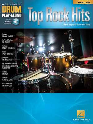 Top Rock Hits: Drum Play-Along Volume 49 - Drum Set - Book/Audio Online