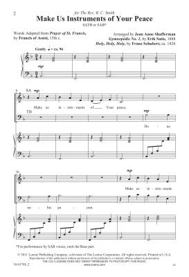 Make Us Instruments of Your Peace - Satie/Schubert/Shafferman - SATB/SAB