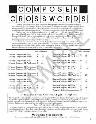 Composer Crosswords - Hitzemann - Book (Reproducible)