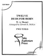 Tuba Euphonium Press - Twelve Duos for Horn (Tubas) - Mozart\/McKee - Euphonium, Tuba - Book