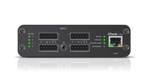 ANI4IN 4-Channel Dante Mic/Line Audio Network Interface-In w/ Block Connectivity