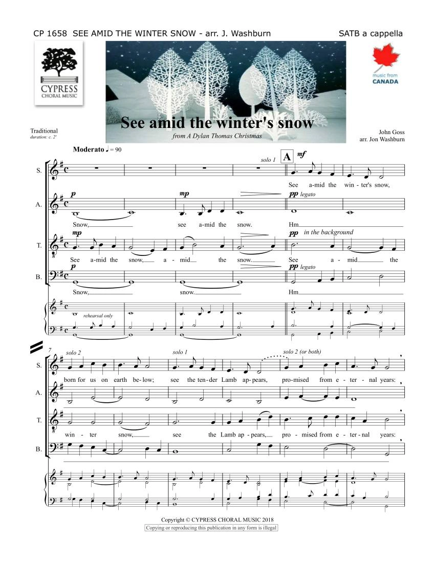 See Amid The Winter\'s Snow - Washburn - SATB