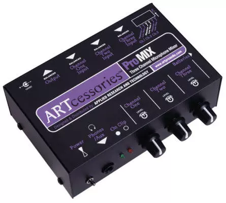 ART Pro Audio - 3-Channel  Battery/AC-Powered Mini Mixer