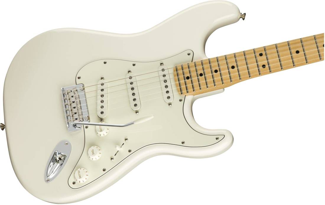 white fender guitar