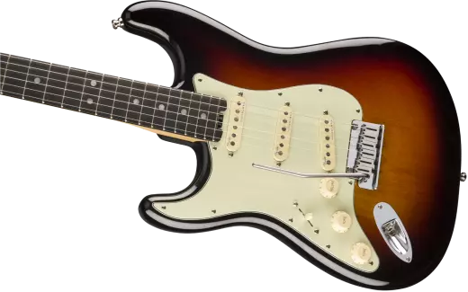 American Elite Stratocaster Left Handed, Ebony Fingerboard - 3 Tone Sunburst