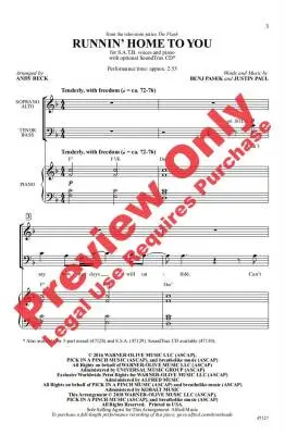 Runnin\' Home to You - Pasek/Paul/Beck - SATB