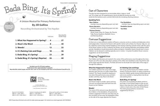 Bada Bing, It\'s Spring! (Musical) - Gallina - Teacher\'s Handbook/Enhanced CD