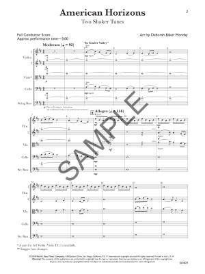 American Horizons (Two Shaker Tunes) - Monday - String Orchestra - Gr. 2.5
